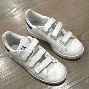 Adidas White and Blue Stan Smith Sneakers